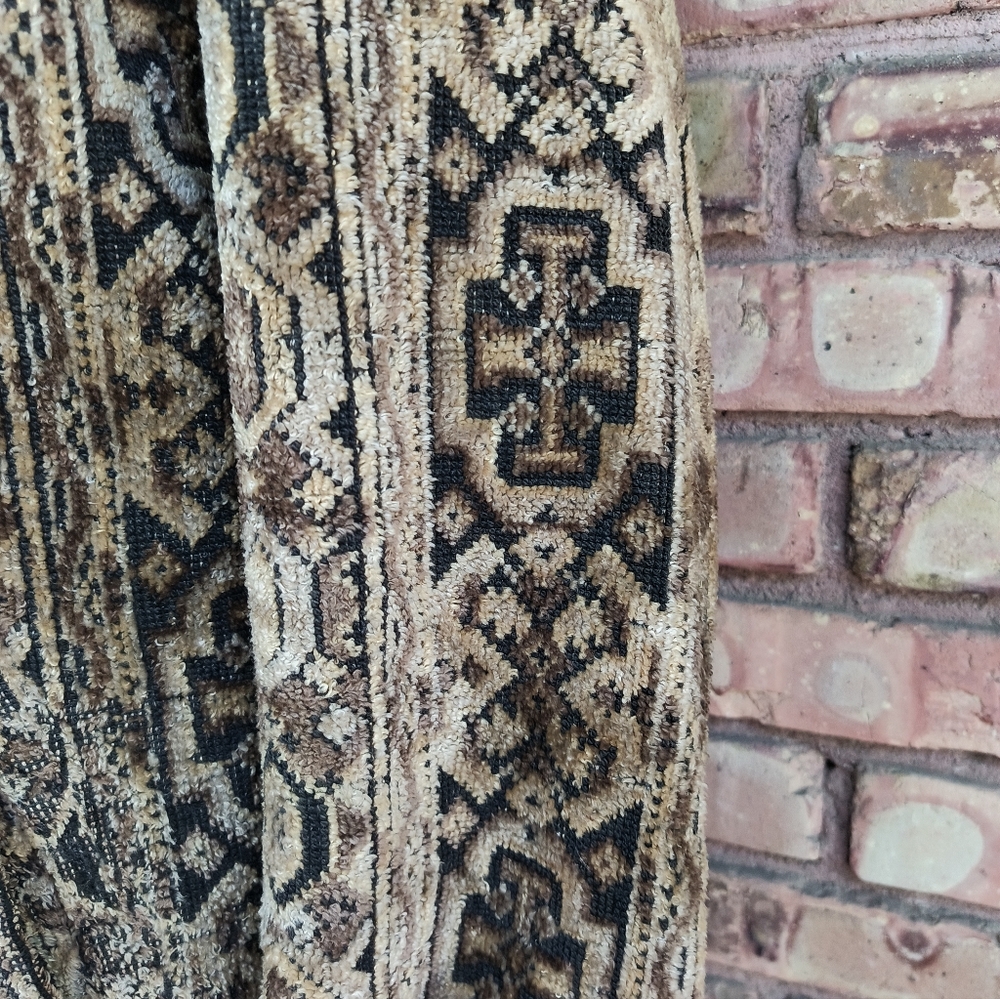 Vintage 70s Tapestry Carpet Lakeland Coat Jacket Medium 38 Sherpa  44" Chest - Picture 7 of 9